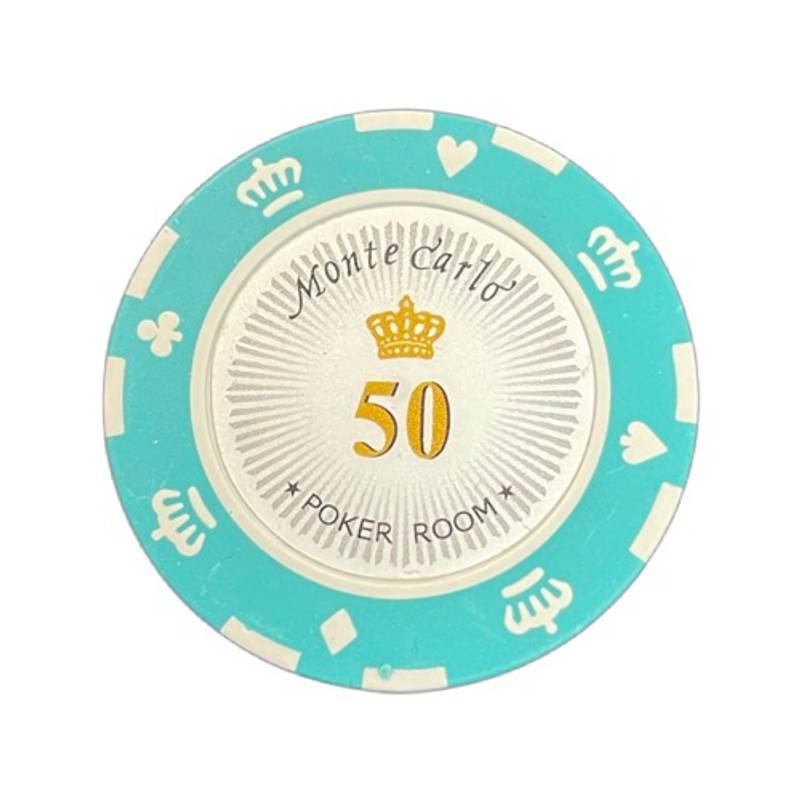 Hovedbilde Monte Carlo 14g clay sjetonger verdi 50 25 stk.